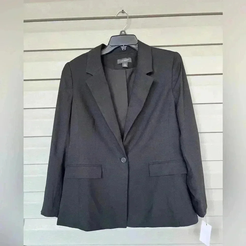 Halogen Women Black Lightweight Blazer Sz LP